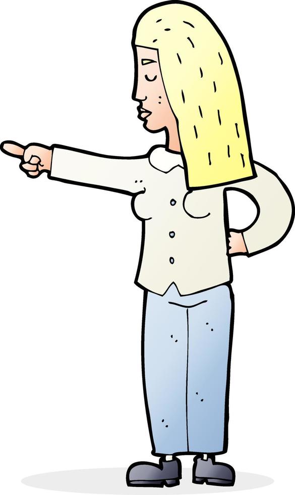 cartoon woman pointing vector