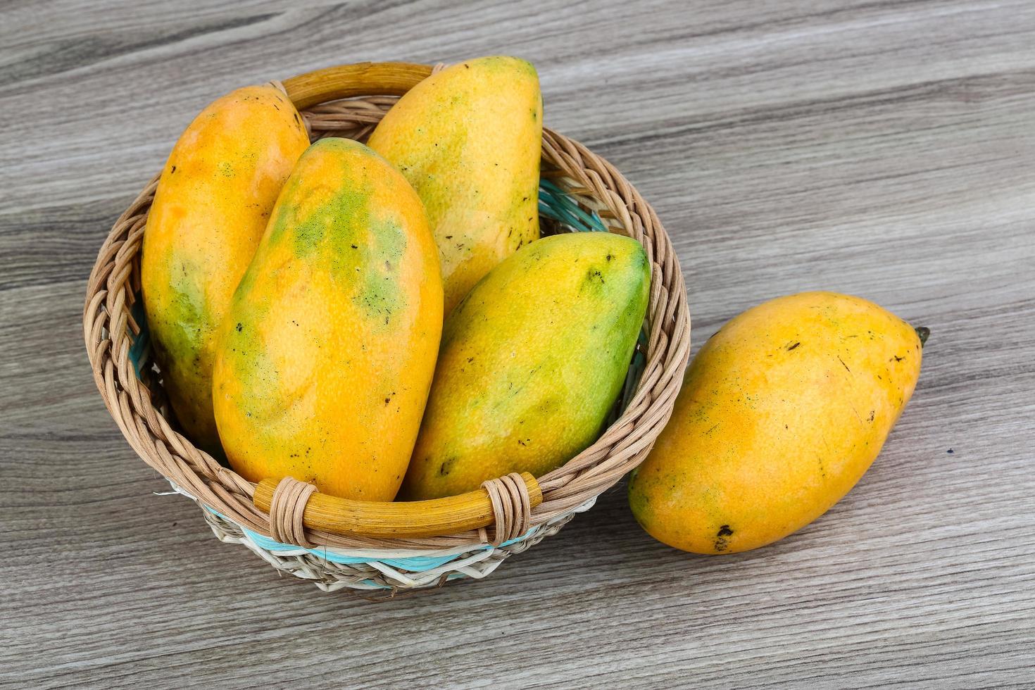 Ripe yellow mango photo