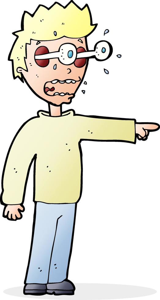 cartoon man with popping out eyes vector