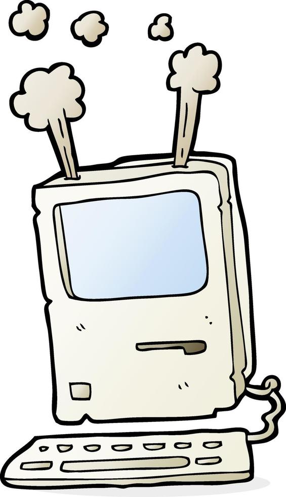 cartoon old computer vector