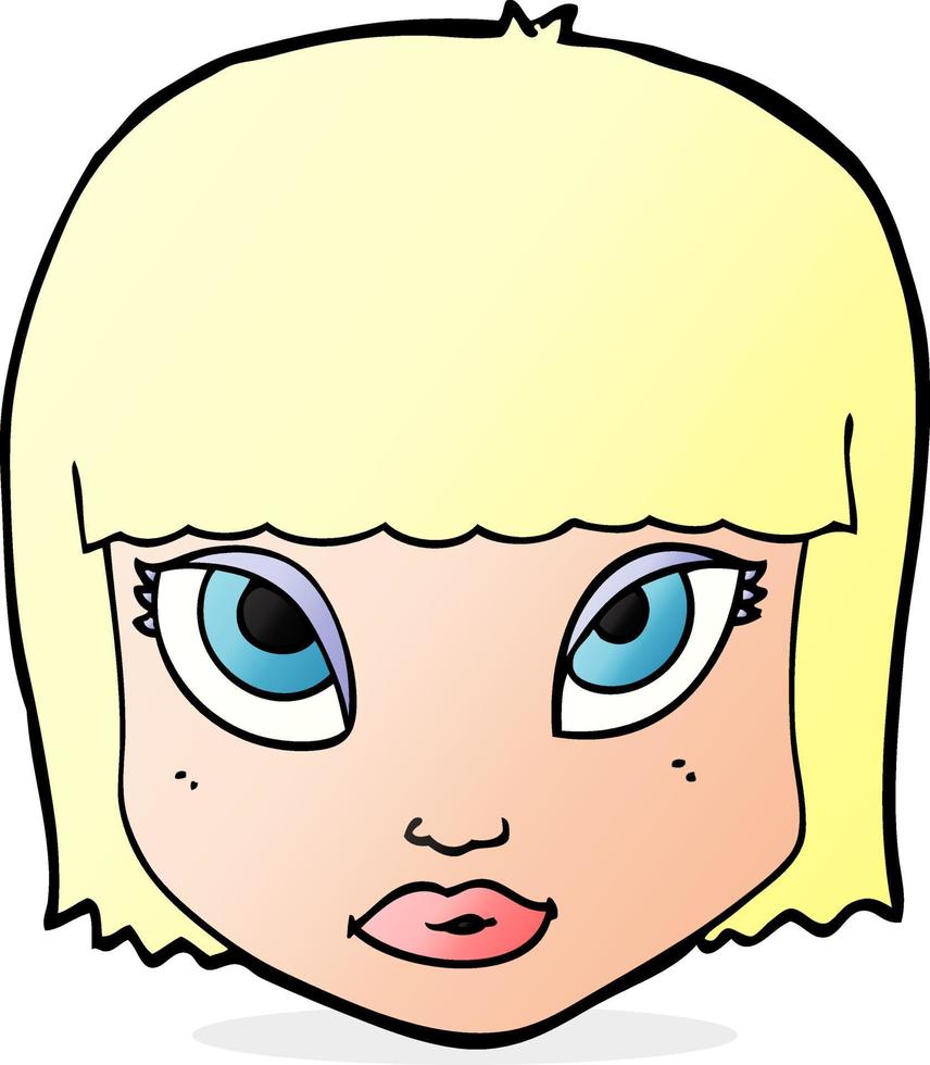 cartoon female face vector