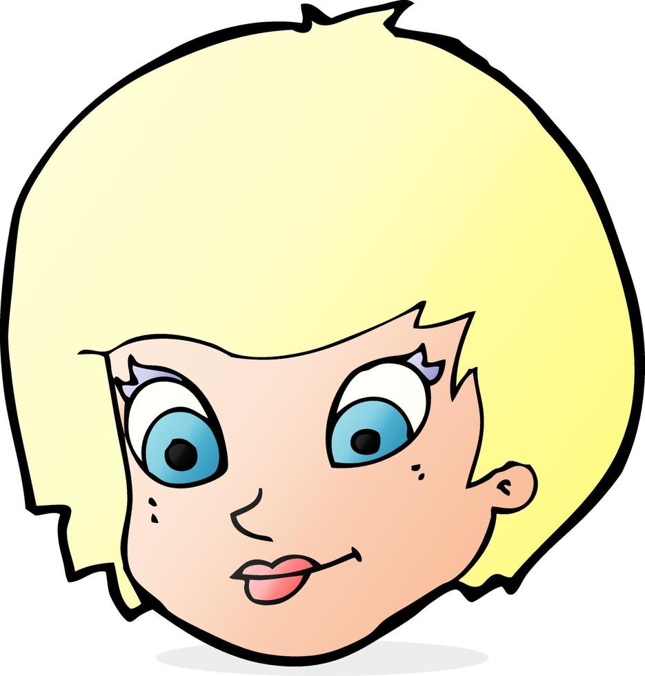 cartoon female face vector