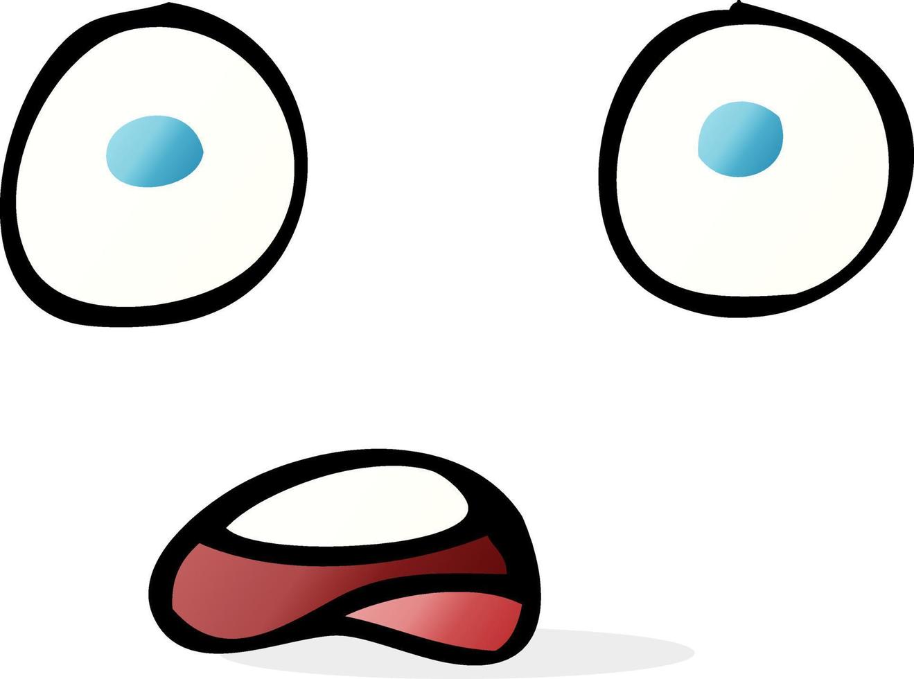 shocked cartoon face vector