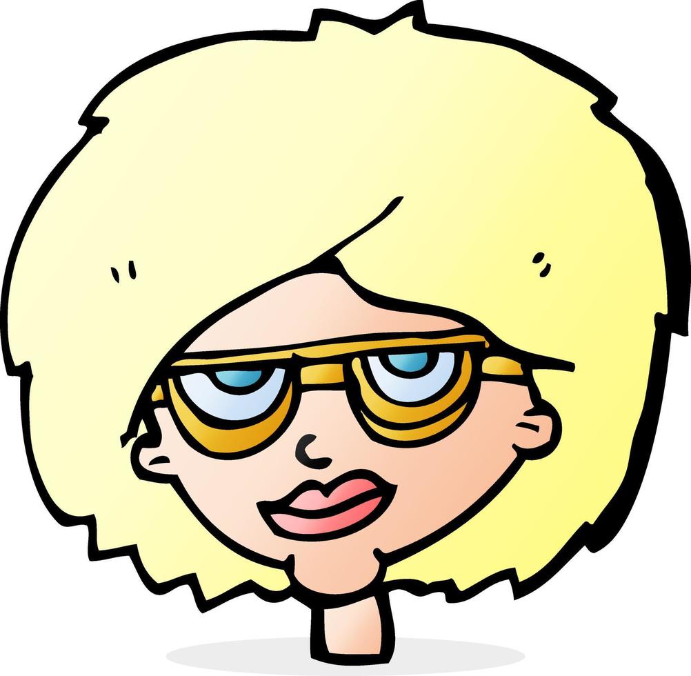 cartoon woman wearing spectacles vector