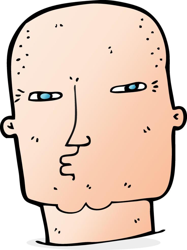 cartoon bald tough guy vector
