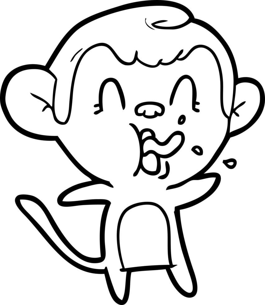 crazy cartoon monkey vector