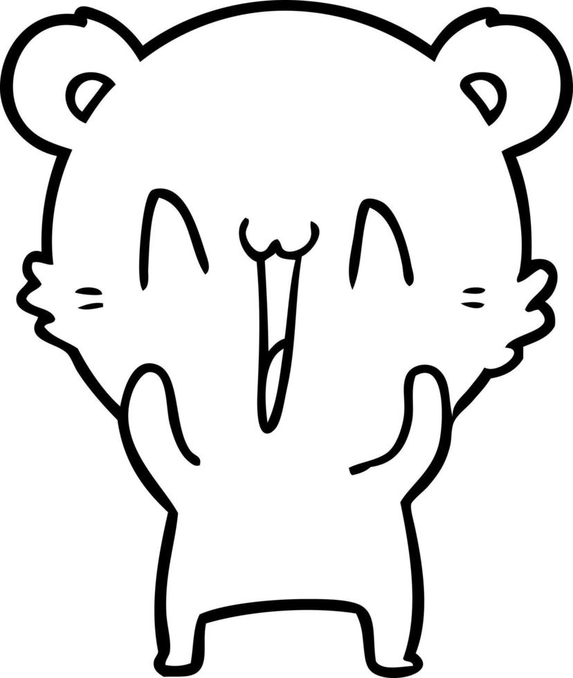 happy bear cartoon vector