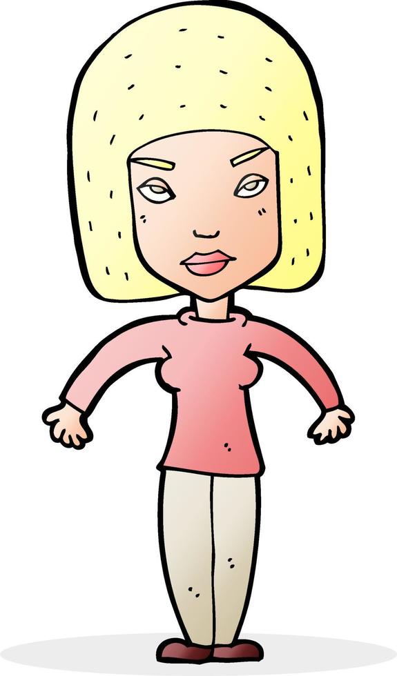 cartoon woman shrugging shoulders vector