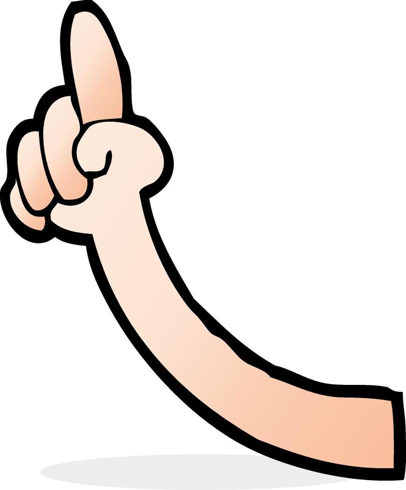 cartoon pointing arm vector