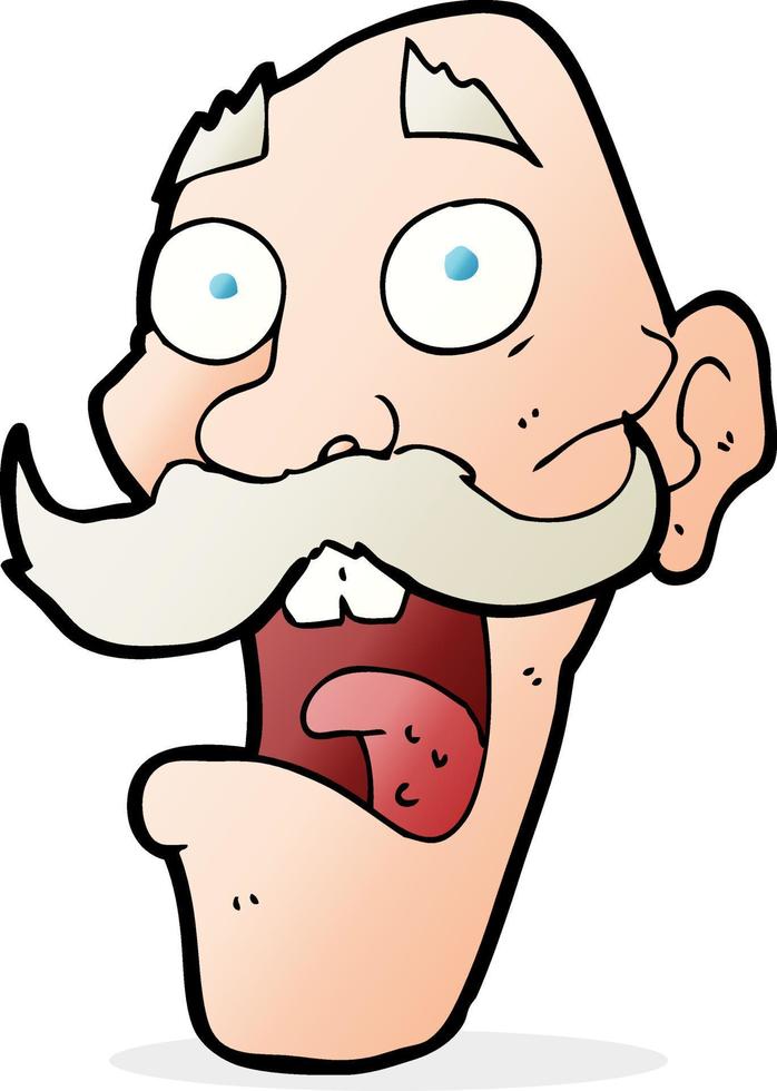 cartoon frightened old man vector