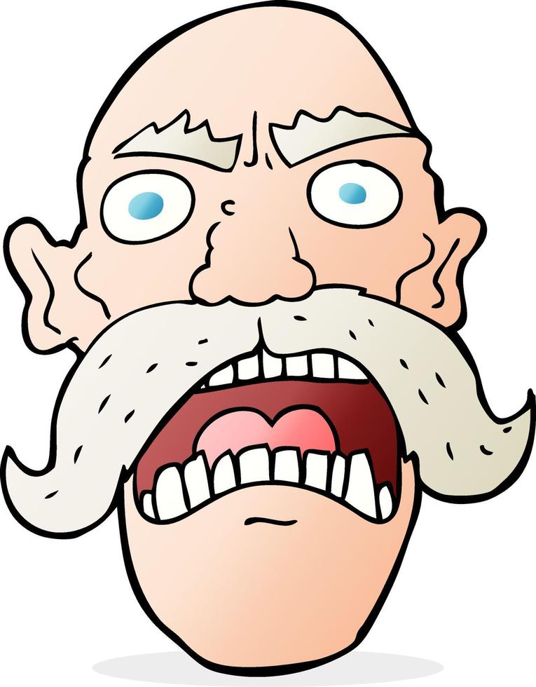 cartoon angry old man vector