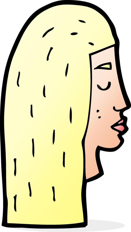 cartoon female face profile vector