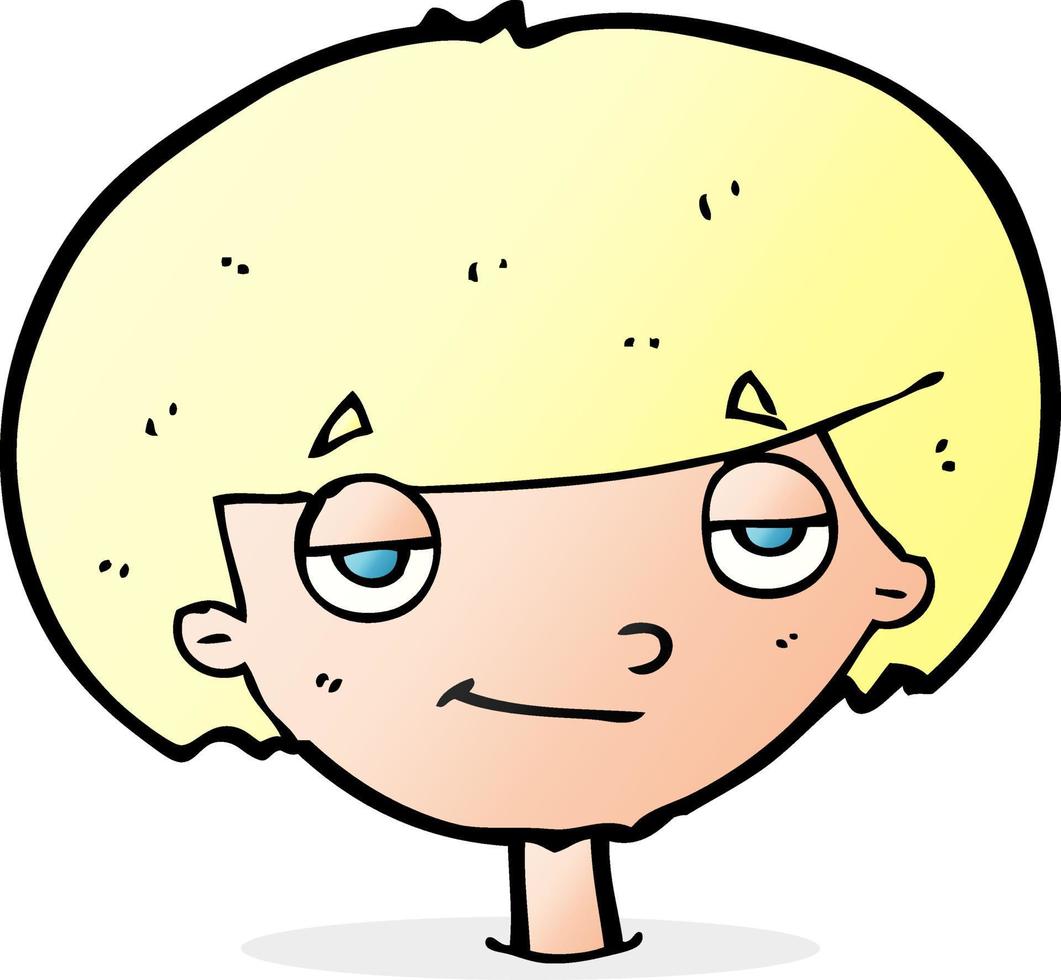 cartoon smug looking boy vector