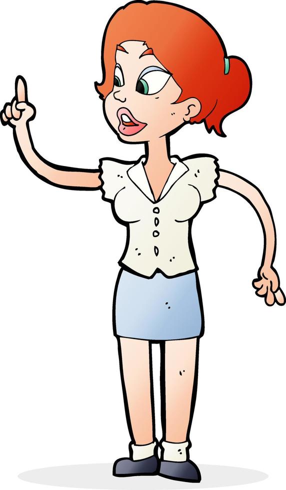 cartoon woman with great idea vector