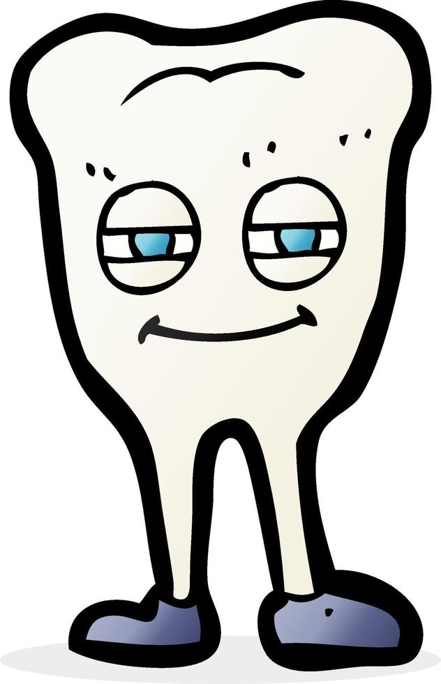 cartoon smiling tooth vector