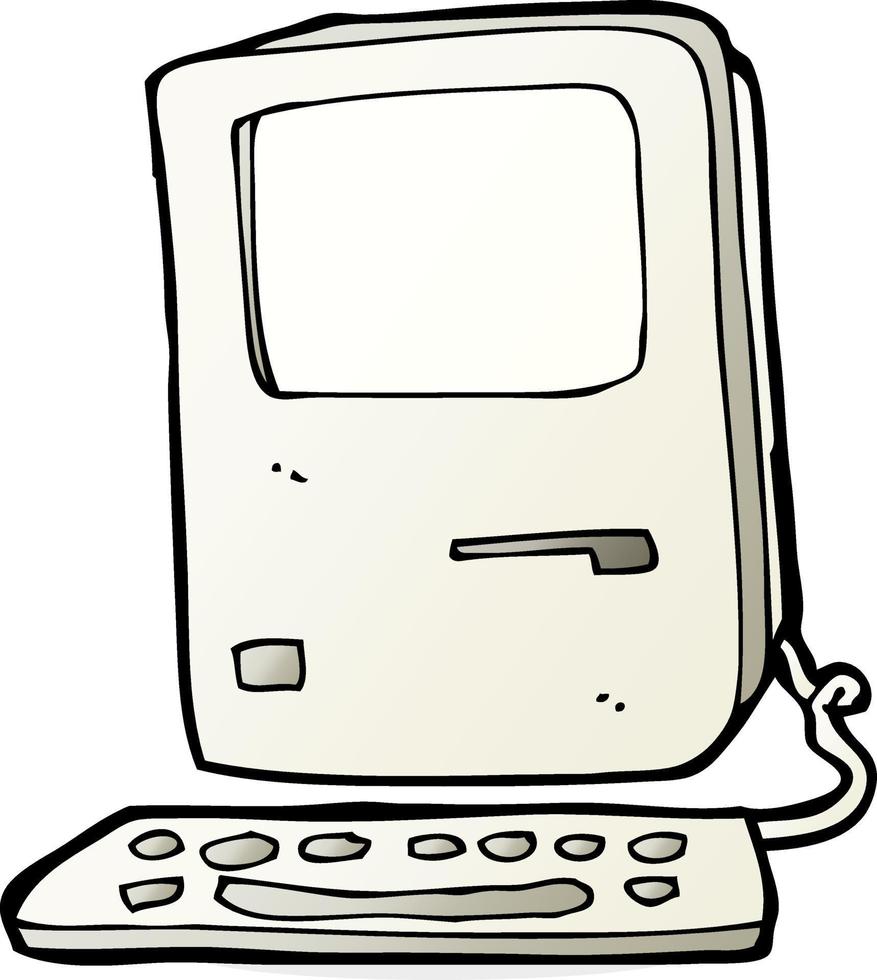 cartoon old computer vector
