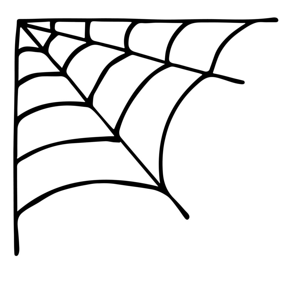 Simple hand drawn spider web illustration. Cute gossamer clipart. Halloween doodle for print, web, design, decor, logo vector