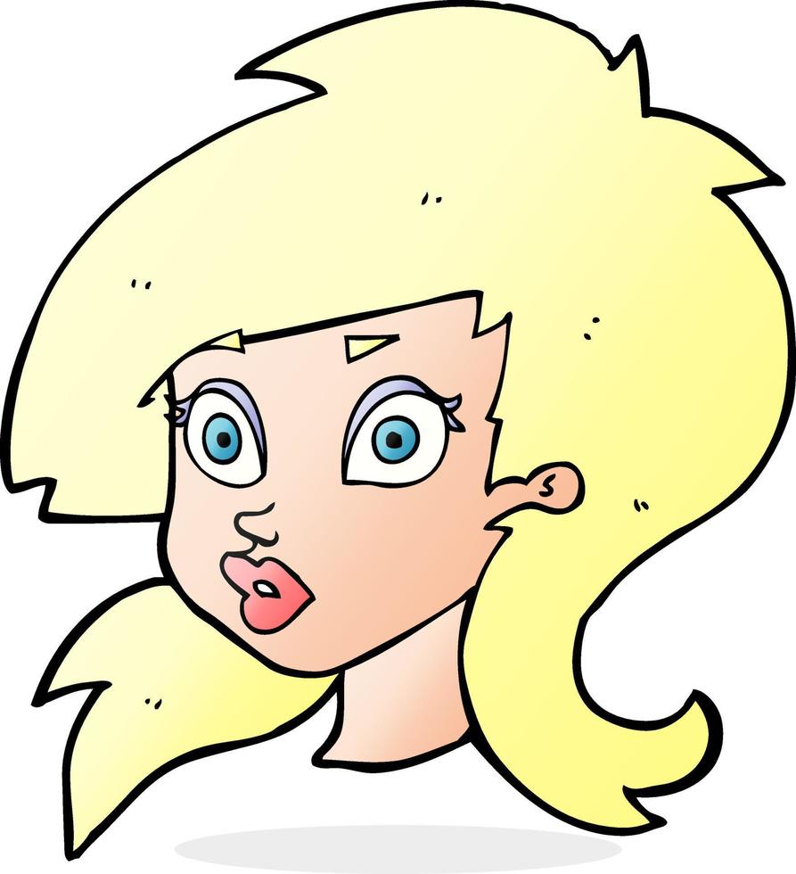 cartoon pretty surprised woman vector