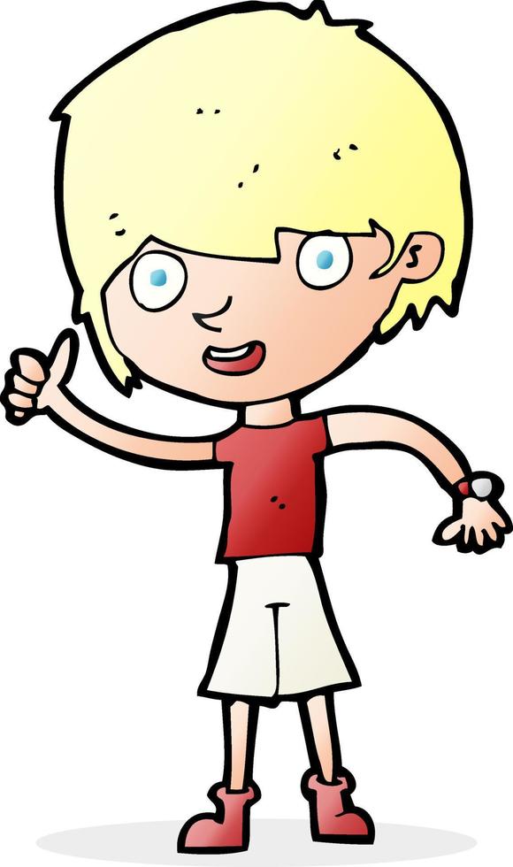 cartoon boy with positive attitude vector
