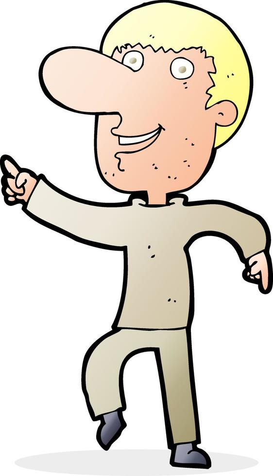 cartoon happy man dancing vector