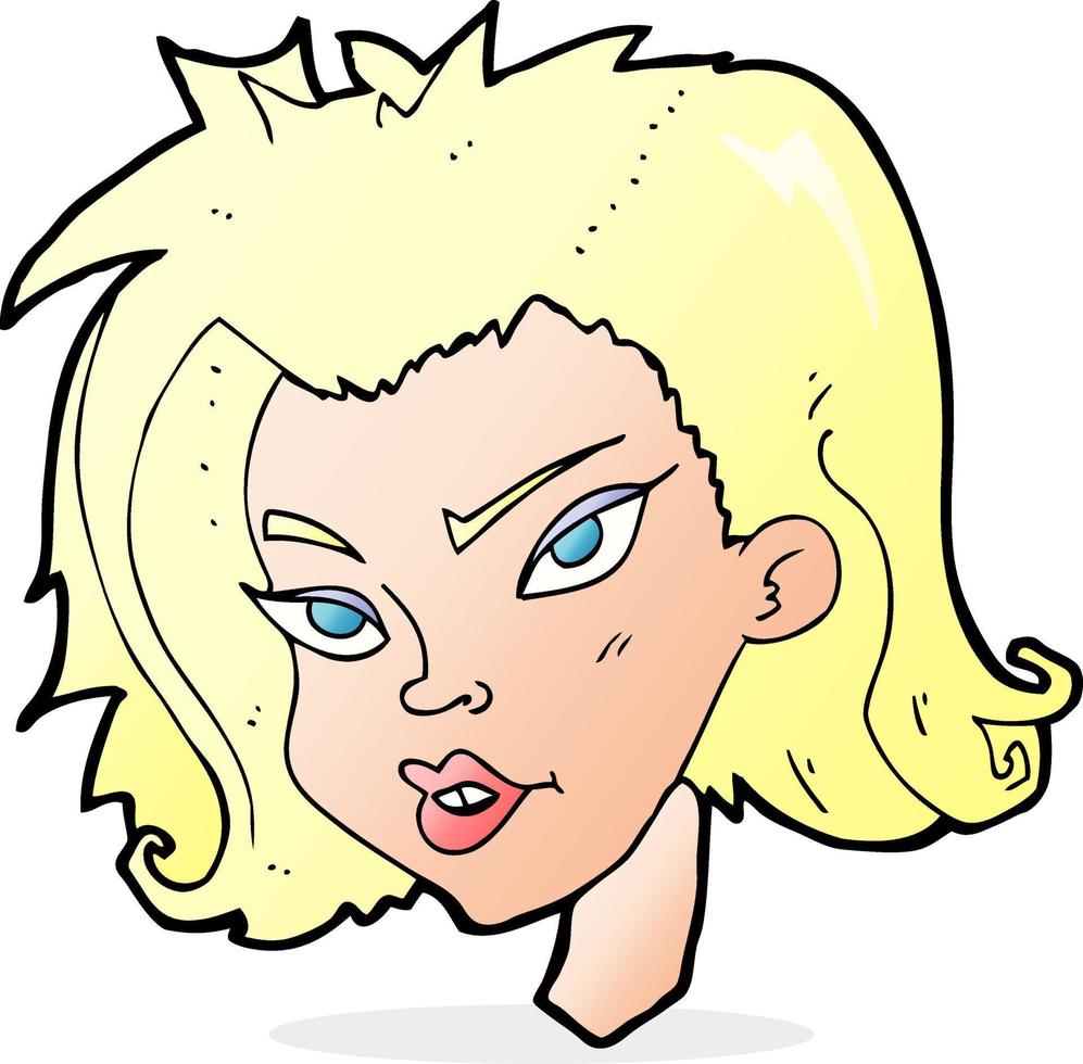 cartoon female face vector