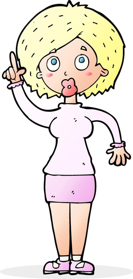 cartoon woman with idea vector