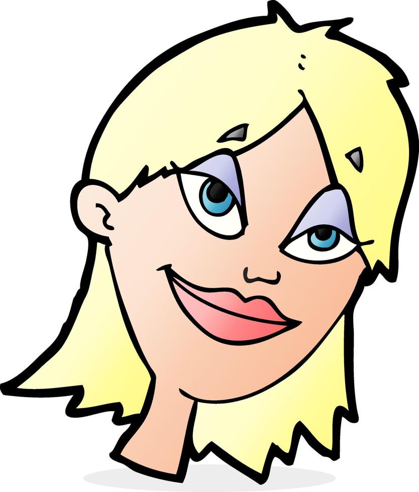 mujer feliz de dibujos animados vector