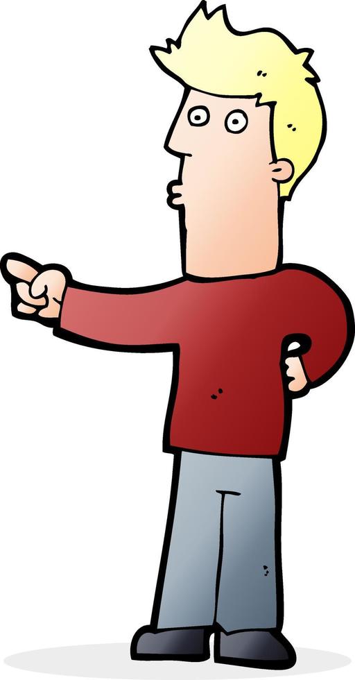 cartoon man pointing vector