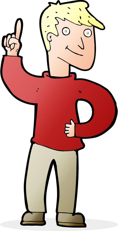 cartoon man with great idea vector