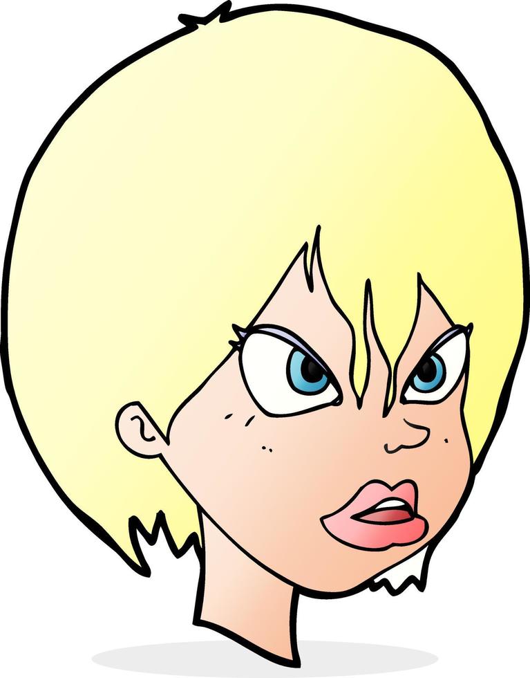 cartoon annoyed woman vector