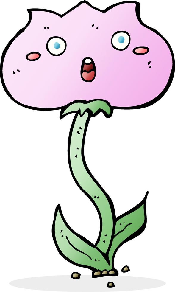 cartoon shocked flower vector