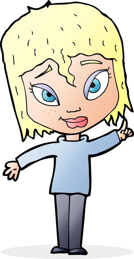 cartoon woman with idea vector