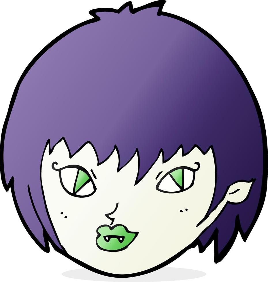 cara de chica vampiro de dibujos animados vector