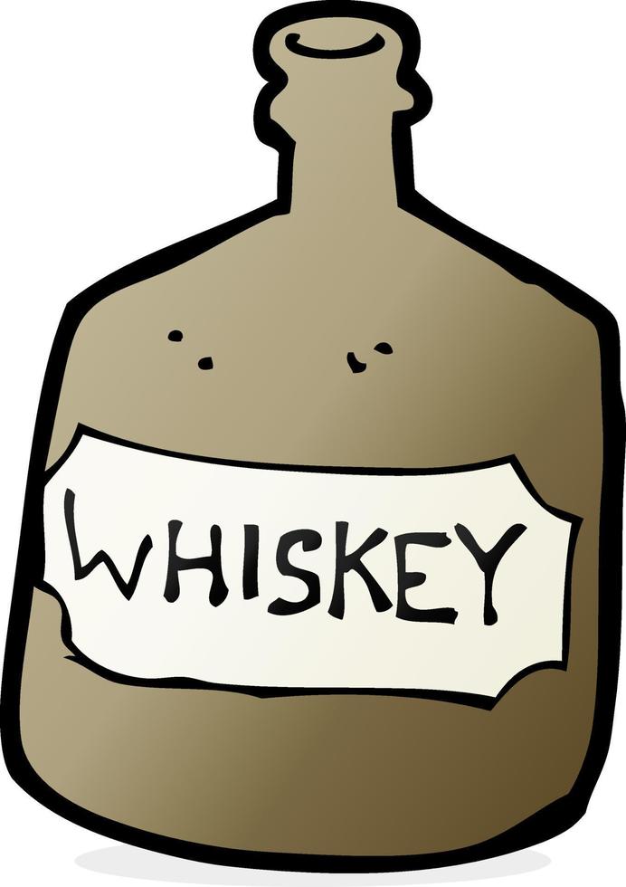 cartoon old whiskey bottle vector