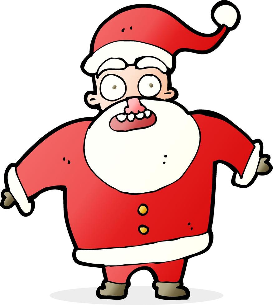 dibujos animados sorprendido santa claus vector