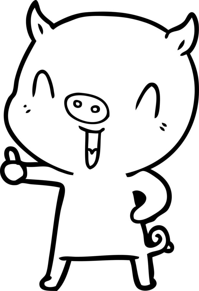 happy cartoon pig vector