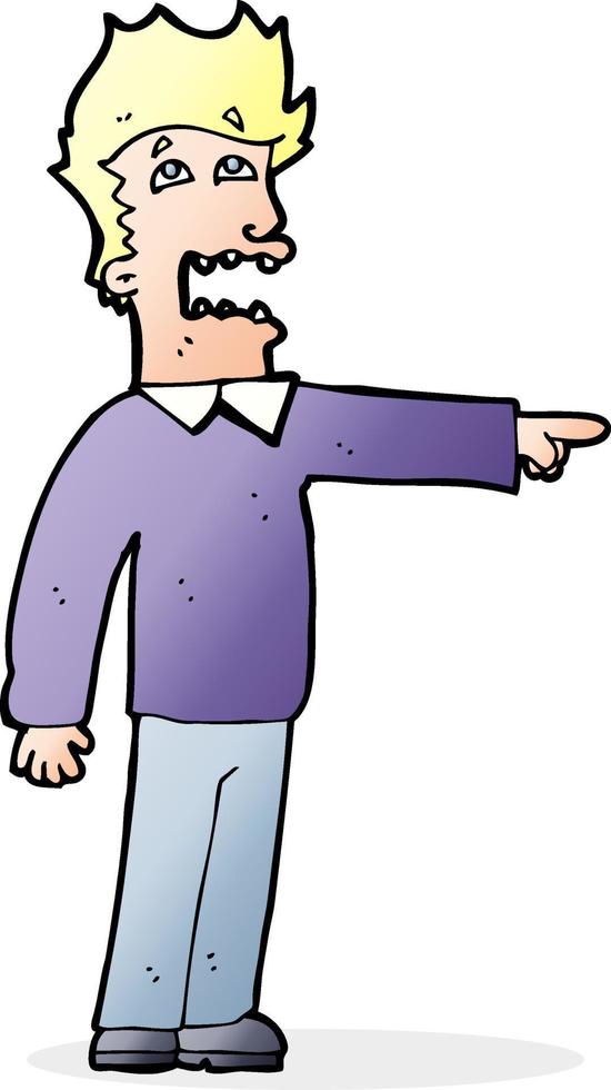 cartoon man accusing vector