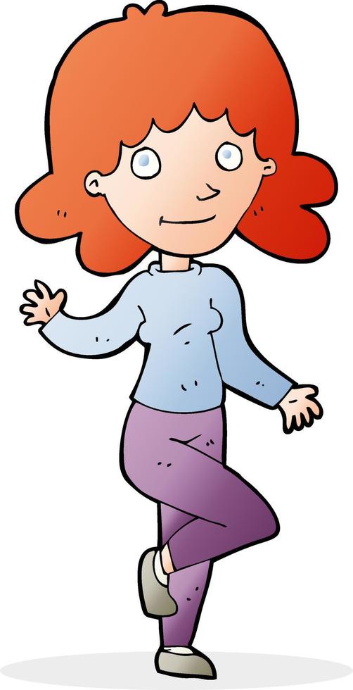 cartoon friendly woman waving 12282229 Vector Art at Vecteezy