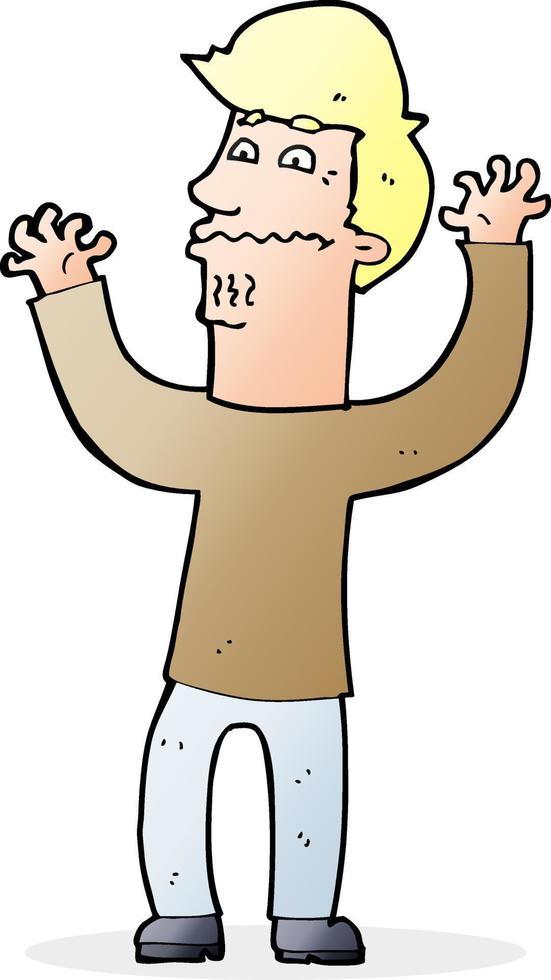 cartoon nervous man vector