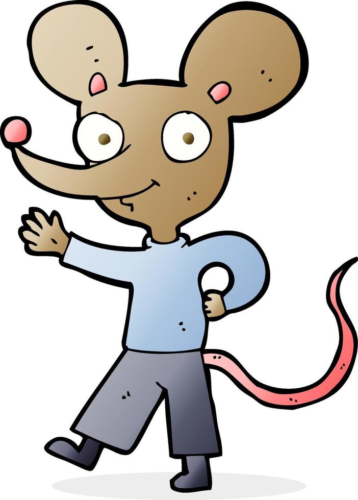 ratón que agita de dibujos animados vector