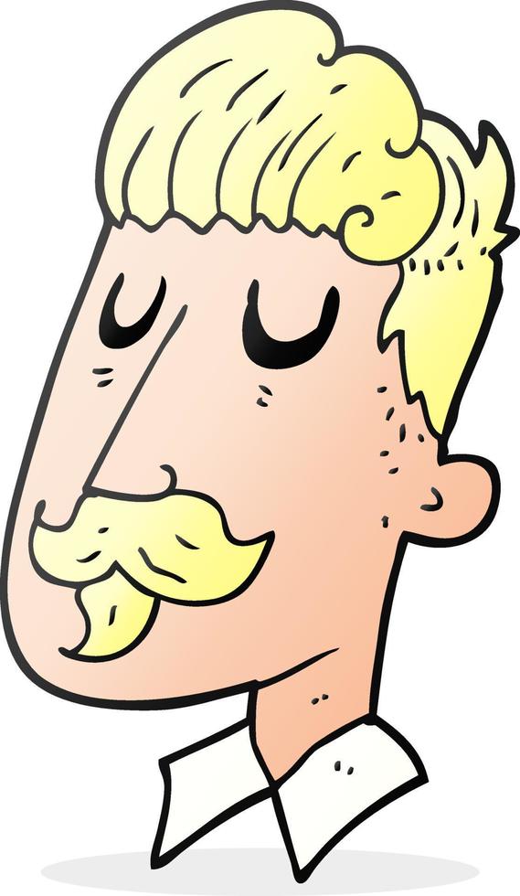 caricatura, hombre, con, bigote vector