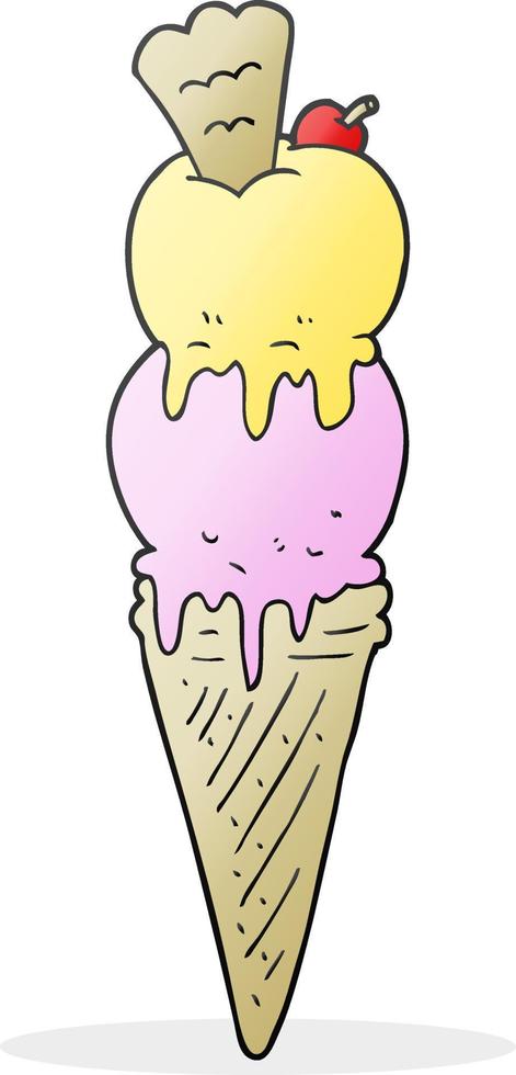 cono de helado de dibujos animados vector