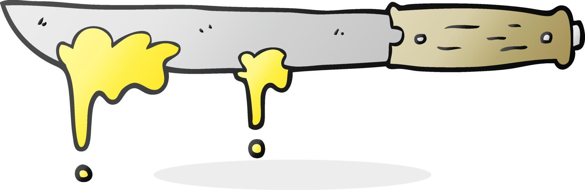 cartoon butter knife vector