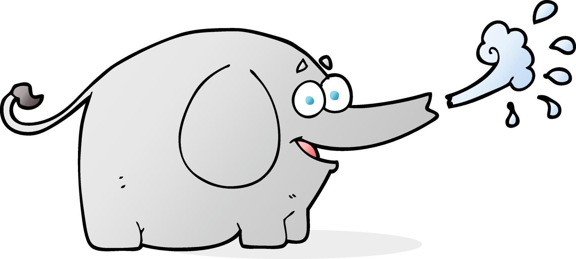 elefante de dibujos animados chorros de agua vector