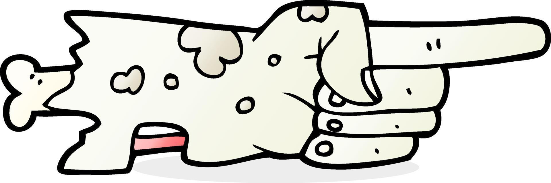 cartoon pointing zombie hand vector