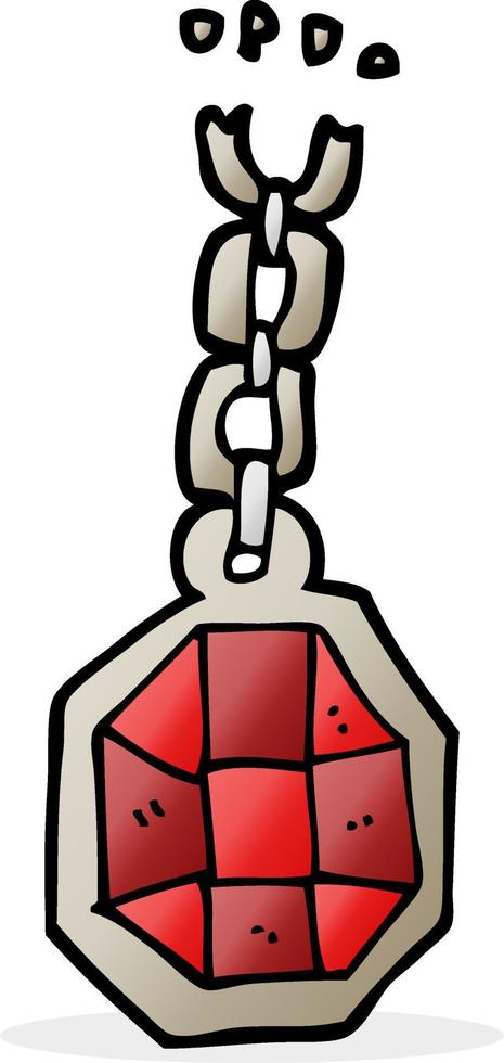 cartoon huge gem pendant vector