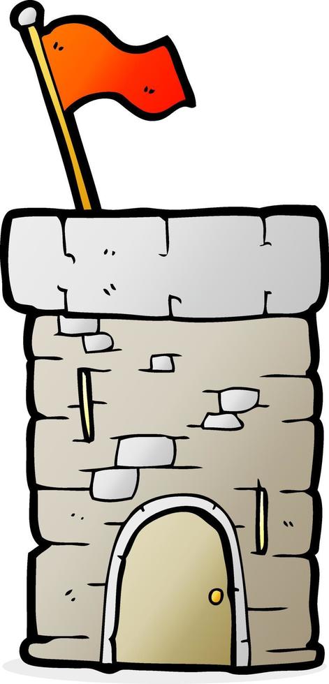 cartoon old castle tower vector
