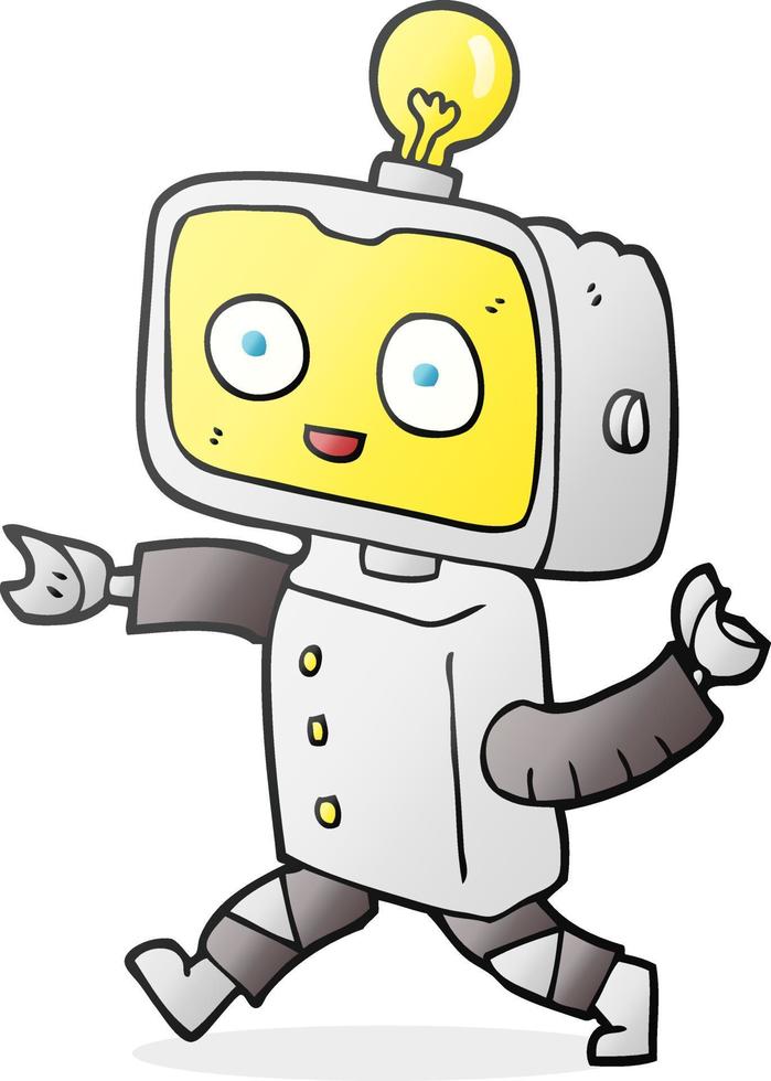 cartoon little robot vector