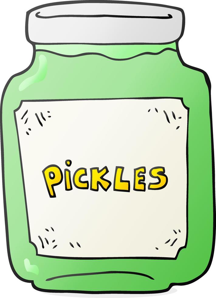 cartoon pickle jar vector