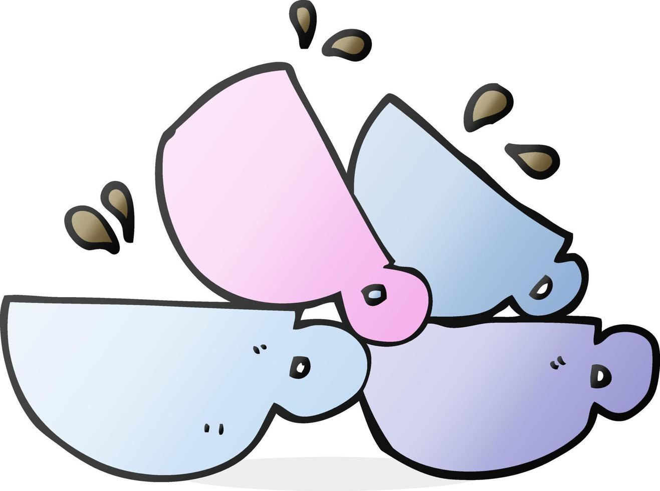 cartoon coffee cups vector